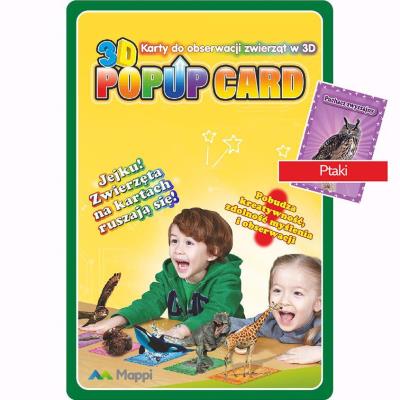 Karty Popup 3D ptaki. Wydawca: Wydawnictwo Kartograficzne. SmakLiter.pl Opakowanie Karty Popup 3D ptaki