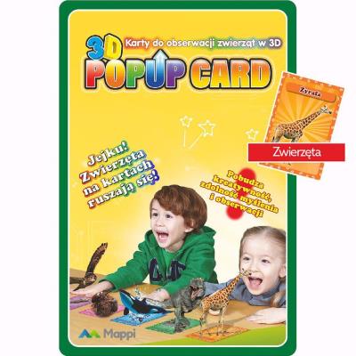 Karty Popup 3D zwierzęta. Wydawca: Wydawnictwo Kartograficzne. SmakLiter.pl Opakowanie Karty Popup 3D zwierzęta