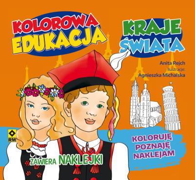 Okładka książki Kolorowa edukacja Kraje świata Naklejka