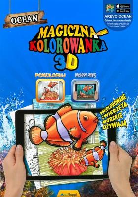Magiczna kolorowanka 3D Ocean. Autor: praca zbiorowa. SmakLiter.pl Okładka książki Magiczna kolorowanka 3D Ocean