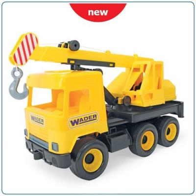 Middle Truck Dźwig żółty w kartonie. Wydawca: Wader. SmakLiter.pl Opakowanie Middle Truck Dźwig żółty w kartonie