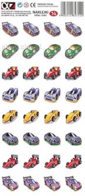 Opakowanie Naklejki Alfika i Zetki 14 Auta wyścigowe
