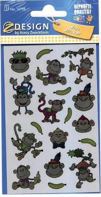 Opakowanie Naklejki foliowe metaliczne małpki