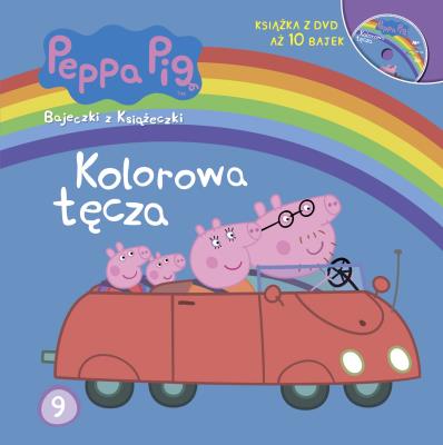 Okładka książki Peepa Pig + DVD. Kolorowa tęcza