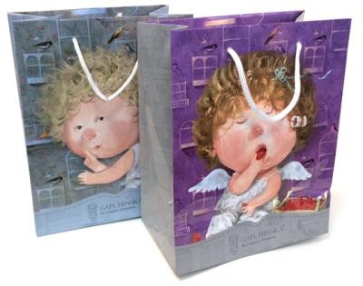 Okładka książki Torebka ozdobna Aniołki pionowa XS 18x11x5cm