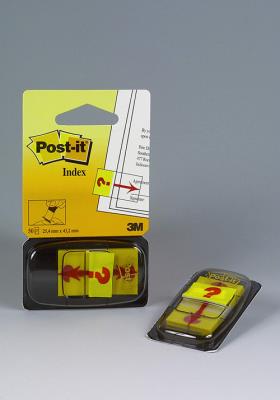 Opakowanie Zakładki indeksujące POST-IT z nadrukiem „znak zapytania” (680-32R), PP, 25x43mm, 50 kart.
