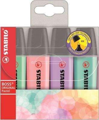 Opakowanie Zakreślacz Boss pastel etui 4 sztuki