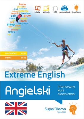 Angielski. Extreme English. Autor: SuperMemo World sp. z o.o., Drobnik Łukasz, Roziewicz Karolina, Łasocha Katarzyna. SmakLiter.pl Okładka książki Angielski. Extreme English
