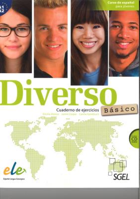 Diverso basico A1+A2 ćwiczenia + CD audio. Autor: Alonso Encina, Corpas Jaime, Gambluch Carina. SmakLiter.pl Okładka książki Diverso basico A1+A2 ćwiczenia + CD audio