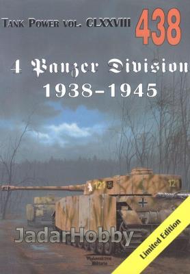 Militaria 438 4 Panzer Division 1938-1945. Autor: Janusz Ledwoch. SmakLiter.pl Okładka książki Militaria 438 4 Panzer Division 1938-1945