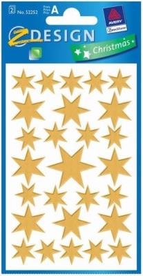 Opakowanie Naklejki świąteczne złote gwiazdy