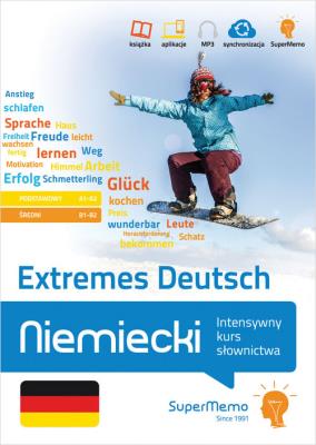 Niemiecki. Extremes Deutsch. Autor: PolEng sp. z o.o. (Sanders Christiane, Zbaraszewska Aleksandra, Antonik Marek), Wesołowska Marta. SmakLiter.pl Okładka książki Niemiecki. Extremes Deutsch