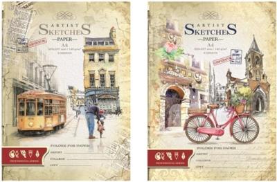 Opakowanie Papier artystyczny A4 8 arkuszy 140g/m2 + teczka