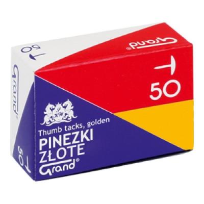 Pinezki złote (10szt) GRAND. Wydawca: KW TRADE. SmakLiter.pl Opakowanie Pinezki złote (10szt) GRAND