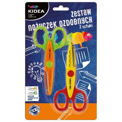 Opakowanie Zestaw 2 nozyczek ozdobnych Kidea