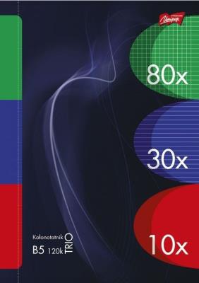 Opakowanie Zeszyt na spirali B5 kratka linia gładki 120 kartek 5 sztuk mix