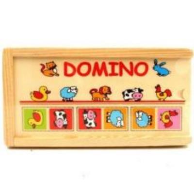 Opakowanie Drewniane domino zwierzęta
