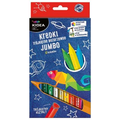 Opakowanie Kredki trójkątne bezdrzewne 12 kolorów Jumbo