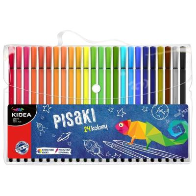 Pisaki w etui 24 kolorów Kidea. Wydawca: Derform. SmakLiter.pl Opakowanie Pisaki w etui 24 kolorów Kidea
