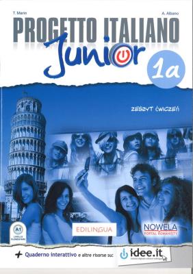 Progetto Italiano Junior 1A 7 Zeszyt ćwiczeń. Autor: T. Marin. SmakLiter.pl Okładka książki Progetto Italiano Junior 1A 7 Zeszyt ćwiczeń