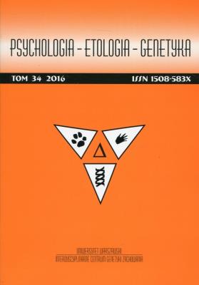 Opakowanie Psychologia Etologia Genetyka Tom 34/2016