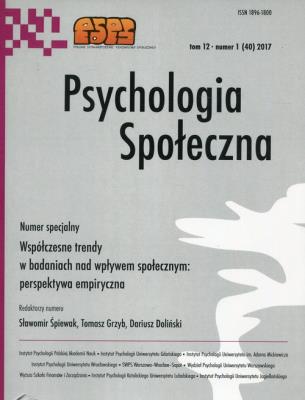 Opakowanie Psychologia Społeczna tom 12 nr 1 (40) 2017