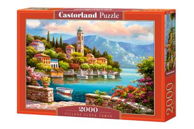 Puzzle Village Clock Tower 2000. Wydawca: Castorland. SmakLiter.pl Opakowanie Puzzle Village Clock Tower 2000