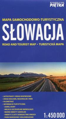 Słowacja mapa samochodowo-turystyczna 1:450 000. Autor:   Praca zbiorowa. SmakLiter.pl Okładka książki Słowacja mapa samochodowo-turystyczna 1:450 000