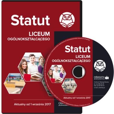 Statut liceum ogólnokształcącego Aktualny od 1 września 2017. Autor: Zaleśny Leszek. SmakLiter.pl Okładka książki Statut liceum ogólnokształcącego Aktualny od 1 września 2017