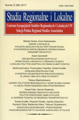 Opakowanie Studia Regionalne i Lokalne nr 2 (68) 2017
