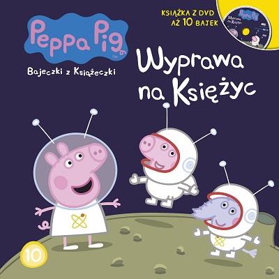 Okładka książki Świnka Peppa.Wyprawa na księżyc + DVD