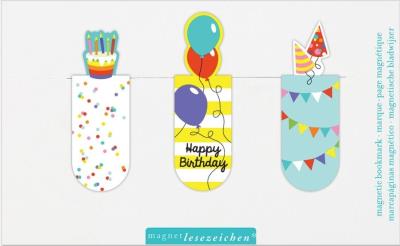 Opakowanie Zakładki Magnetyczne Urodziny Zestaw 3 sztuki