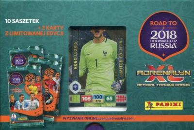 Adrenalyn XL Road to 2018 FIFA World Cup Russia 10 saszetek + 2 karty z limitowanej edycji. Wydawca: Panini. SmakLiter.pl Opakowanie Adrenalyn XL Road to 2018 FIFA World Cup Russia 10 saszetek + 2 karty z limitowanej edycji