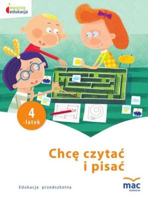 Chcę czytać i pisać. Czterolatek. Autor: Beata Szurowska. SmakLiter.pl Okładka książki Chcę czytać i pisać. Czterolatek