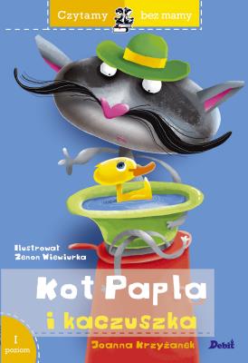 Czytamy bez mamy. Kot Papla i kaczuszka. Autor: Krzyżanek Joanna. SmakLiter.pl Okładka książki Czytamy bez mamy. Kot Papla i kaczuszka