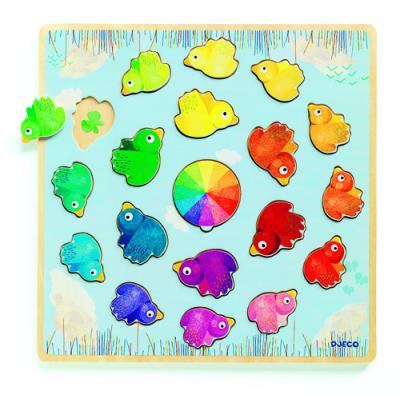 Drewniane puzzle Ludicolori. Wydawca: Djeco. SmakLiter.pl Opakowanie Drewniane puzzle Ludicolori