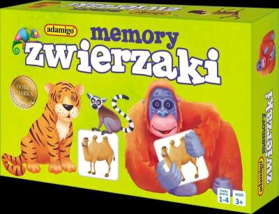 Gra memory mini - zwierzaki. Wydawca: Adamigo. SmakLiter.pl Opakowanie Gra memory mini - zwierzaki