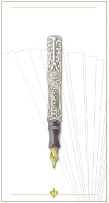 Opakowanie Karnet srebrne pióro 12x23 + koperta