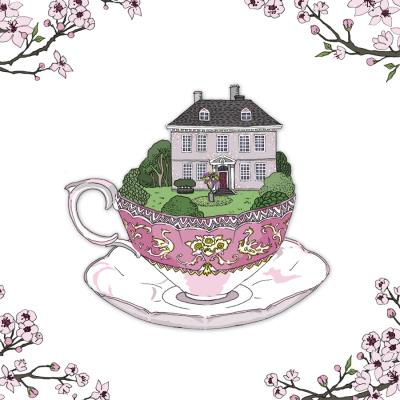 Okładka książki Karnet Swarovski kwadrat Dom w filiżance