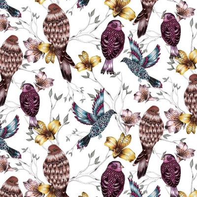 Opakowanie Karnet Swarovski kwadrat Etniczne kolorowe ptaki