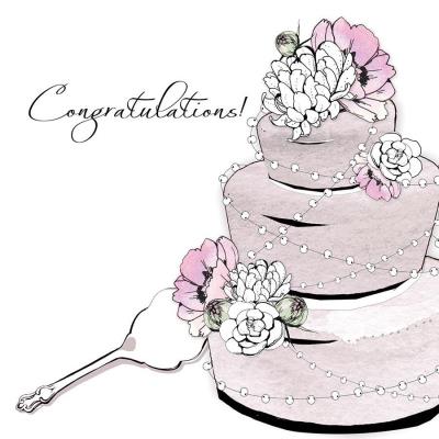 Opakowanie Karnet Swarovski kwadrat Ślub gratulacje tort