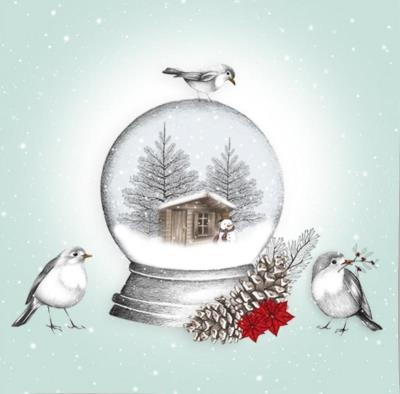 Opakowanie Karnet Swarovski kwadrat Święta Domek w kuli