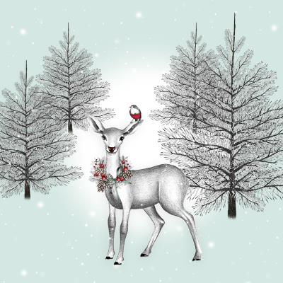 Opakowanie Karnet Swarovski kwadrat Święta Sarna