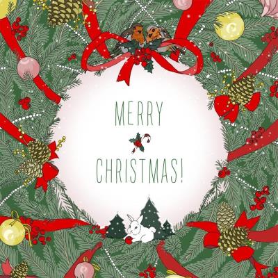 Opakowanie Karnet Swarovski kwadrat Święta Życzenia Napis