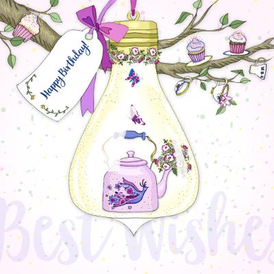 Okładka książki Karnet Swarovski kwadrat Urodziny czajnik Żarówka