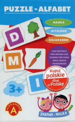 Puzzle Alfabet. Wydawca: Alexander. SmakLiter.pl Opakowanie Puzzle Alfabet