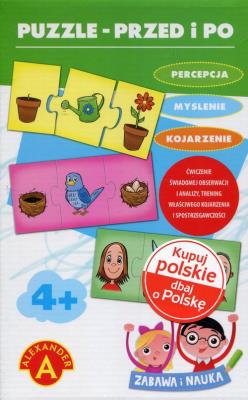 Puzzle Przed i po. Wydawca: Alexander. SmakLiter.pl Opakowanie Puzzle Przed i po