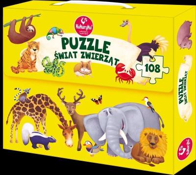 Puzzle Świat zwierząt. Wydawca: Adamigo. SmakLiter.pl Opakowanie Puzzle Świat zwierząt