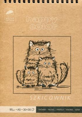 Opakowanie Szkicownik na spirali Młody Artysta A5 60 ark 80/90g Happy Color