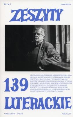 Zeszyty literackie 139/3/2017. Wydawca: Fundacja Zeszytów Literackich. SmakLiter.pl Opakowanie Zeszyty literackie 139/3/2017